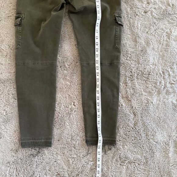 Free People Women's Green High Rise Utility Ankle Cargo Jeans Pants Size 29 - Picture 10 of 11